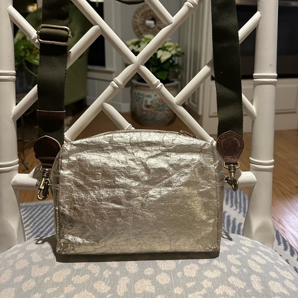 TRACOLLA CROSSBODY BAG LARGE Metallic Gold Platino - Picture 3 of 10